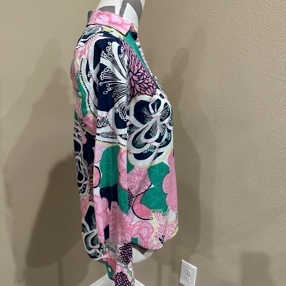 Talbots button down floral blouse - image 3